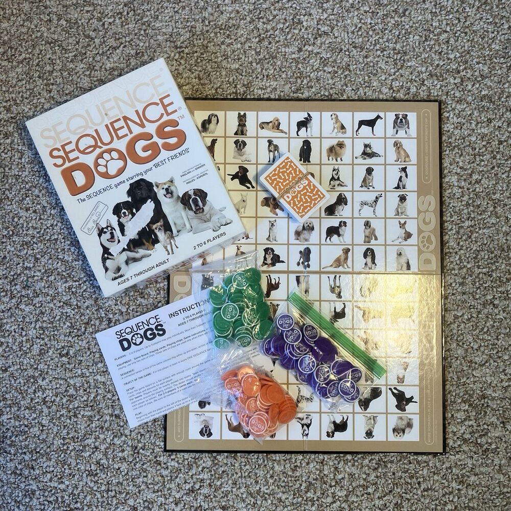 Sequence Dogs COMPLETE Jax 2013 Cards Board Game Family Kids Animals Pets Fun 7+